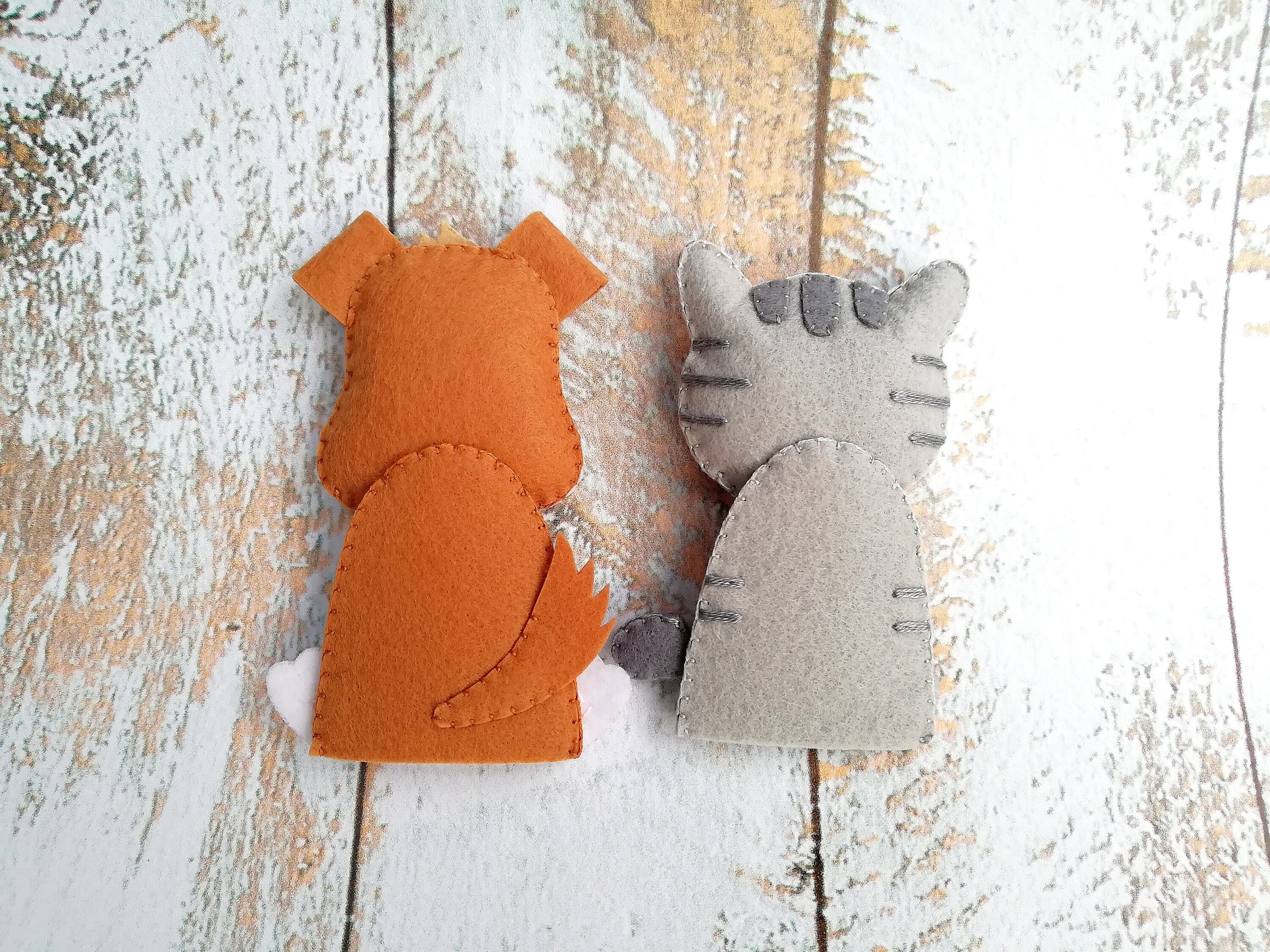 Finger Puppets Farm Animals Toys Felt Dog Felt Cat Felt Play Etsy