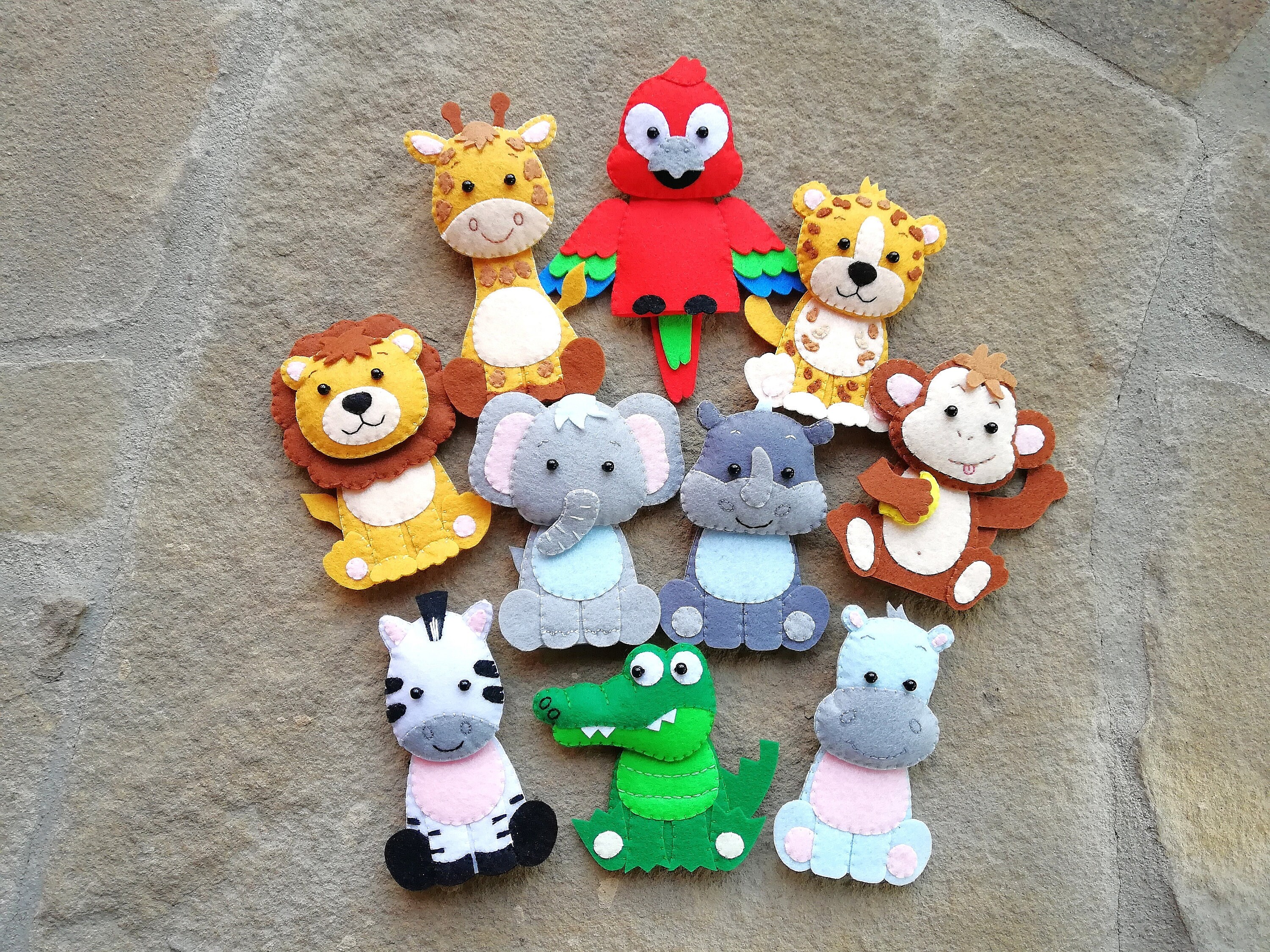 Safari Animals Felt Games Finger Puppets Felt Toy Baby Monkey - Etsy Safari Animals Felt Games Finger Puppets Felt Toy Baby Monkey - Etsy