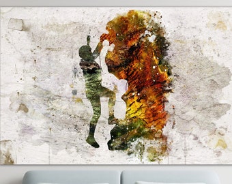 Abstract Rock Climbing Print On Canvas Bouldering Poster Multi Panel Print Climbing Wall Art Gift for Sportsman for Training Room Decor