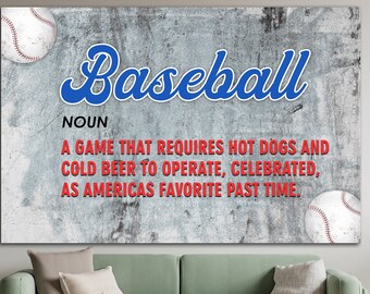 Baseball Sign Print Modern Baseball Print On Canvas Sport Wall Art Gift For Sportsman Gift For Baseball Player Sport Room Wall Decor