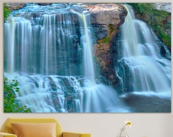 Treppe Wasserfall Leinwand Wandkunst Natur Druck Wasserfall Multi Panel Foto Poster Wasserfall Druck Landschaft Wandkunst für Wohnzimmer Deko