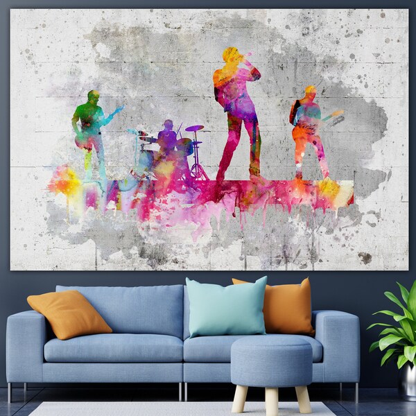 Abstract Rock Band Canvas Wall Art Originele Muziek Groep Print Multi Panel Wall Hanging Decor Moderne Creatieve Print voor woonkamer Decor