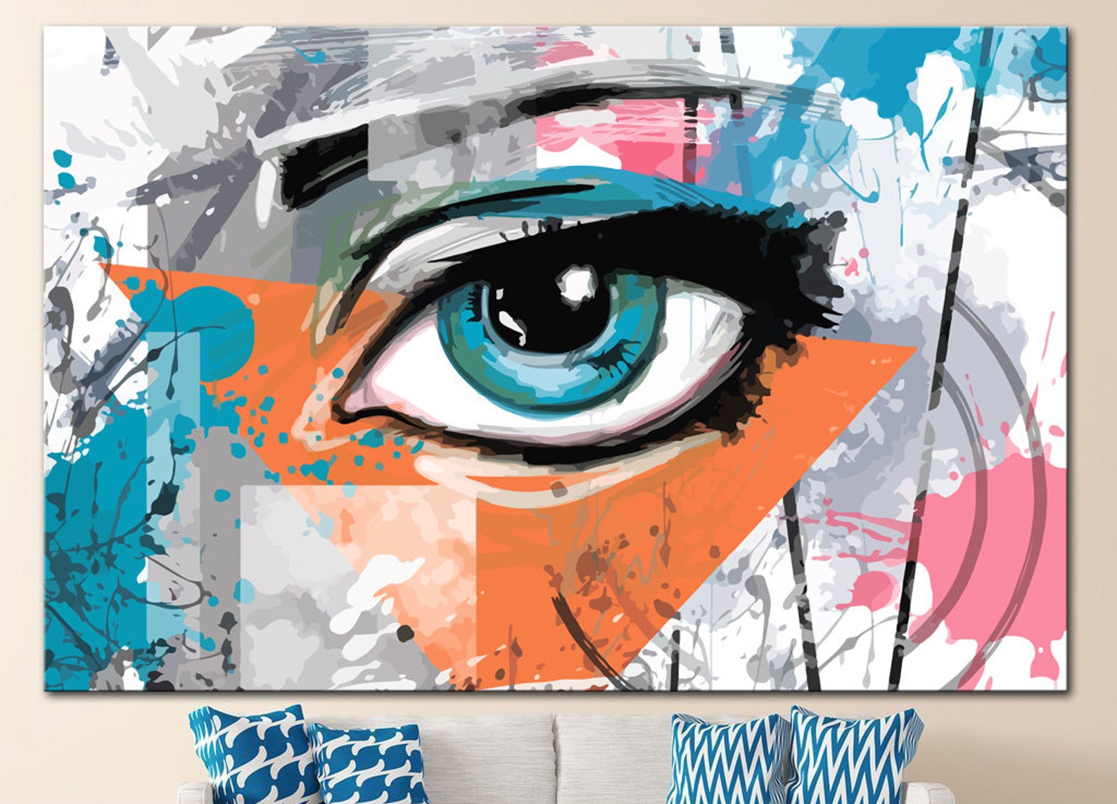 Canvas Wall Art Eyes Graffiti Wall Art Street Art Modern Wall | Etsy