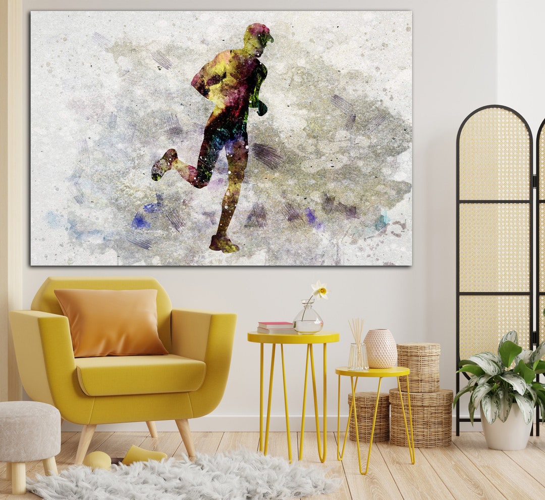 Running Man Wall Art Runner Poster Runner Gifts for Men Healthy