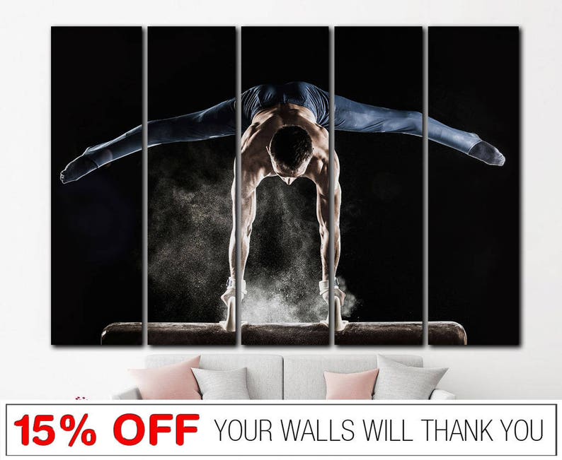 Gymnastics Canvas Sport Gymnastics Gymnast wall art Strong man Etsy