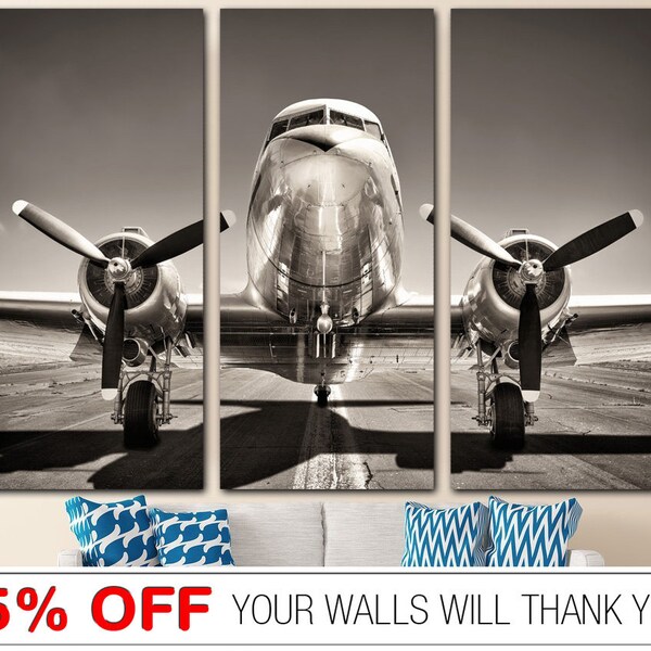 Toile d’avion Aviation Wall Art Canvas Imprimer Moteur Hélice Avion Toile Avion Décor mural Air Canvas Air Turbine toile