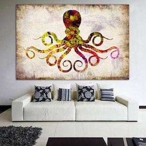 Colorful Octopus Canvas Print: Marine Animal Wall Art