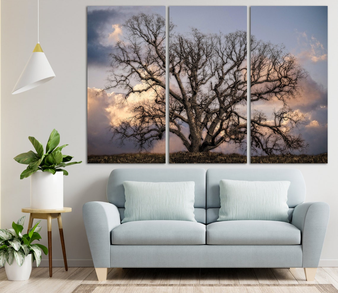 The Big Oak Tree Canvas Wall Art Nature Landscape Multi Panel Etsy