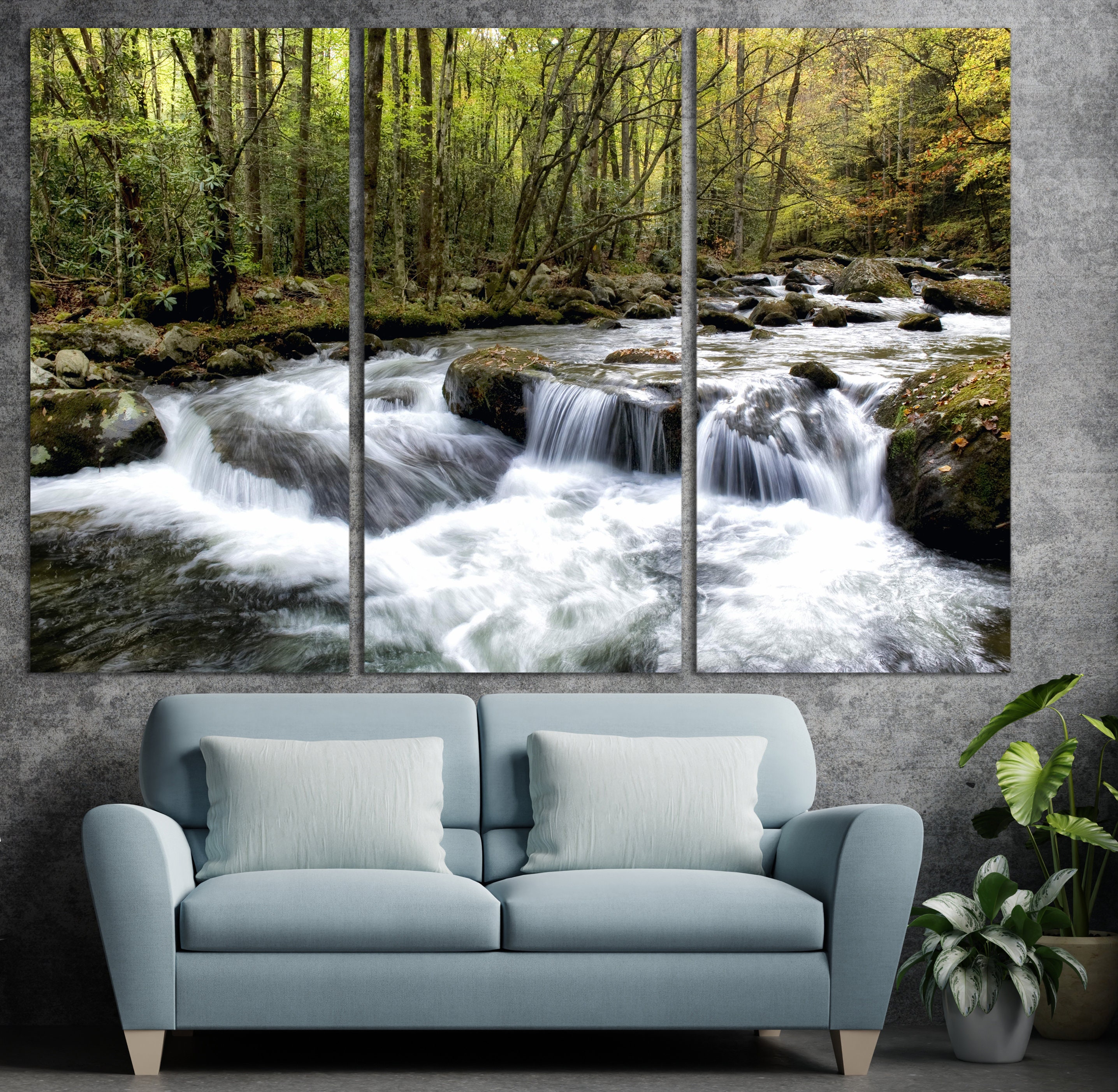 Forest River Wall Art Forest River Canvas Art Nature Print Etsy