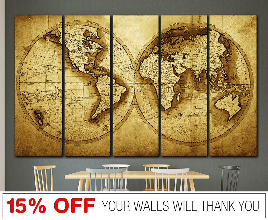 World Map Canvas Old World Map World Map Print Vintage World Map World Map Wall Art World Map
