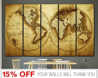 World Map Canvas Old World Map World Map Print Vintage World Map World Map Wall Art World Map Map Canvas Print Map World Canvas Map