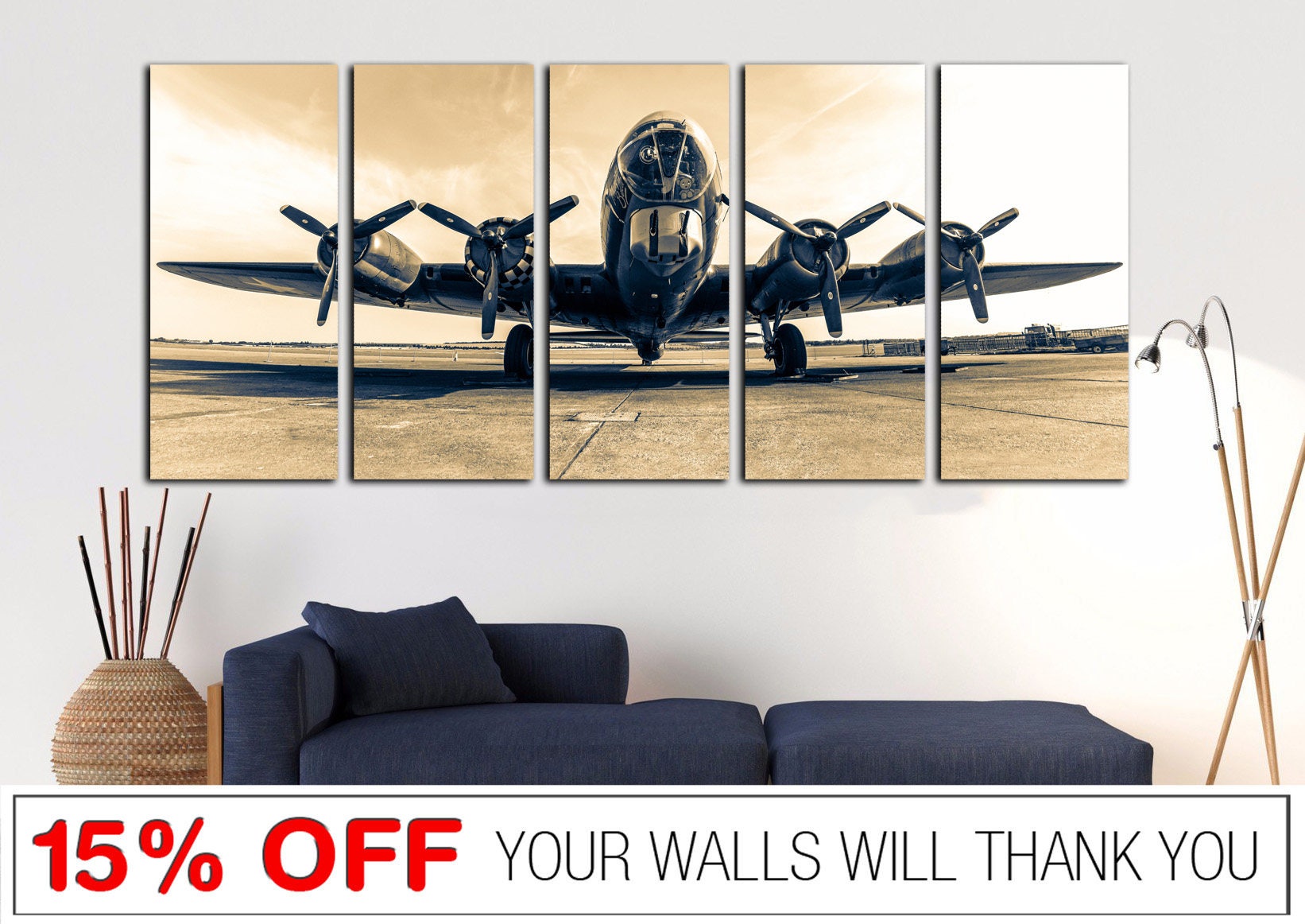 Aircraft Wall Decor Aviation Wall Art Airplane Canvas Air Etsy