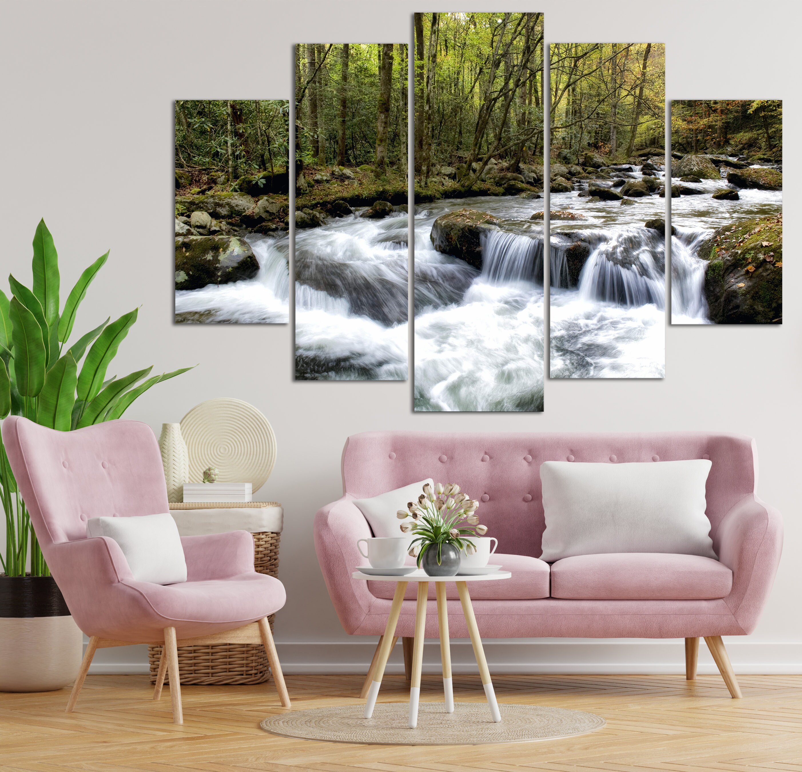 Forest River Wall Art Forest River Canvas Art Nature Print Etsy