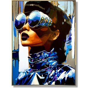 Large Female Pop Art Painting: Modern Glam Abstract Portrait, 43.3&quot;x31.5&quot;