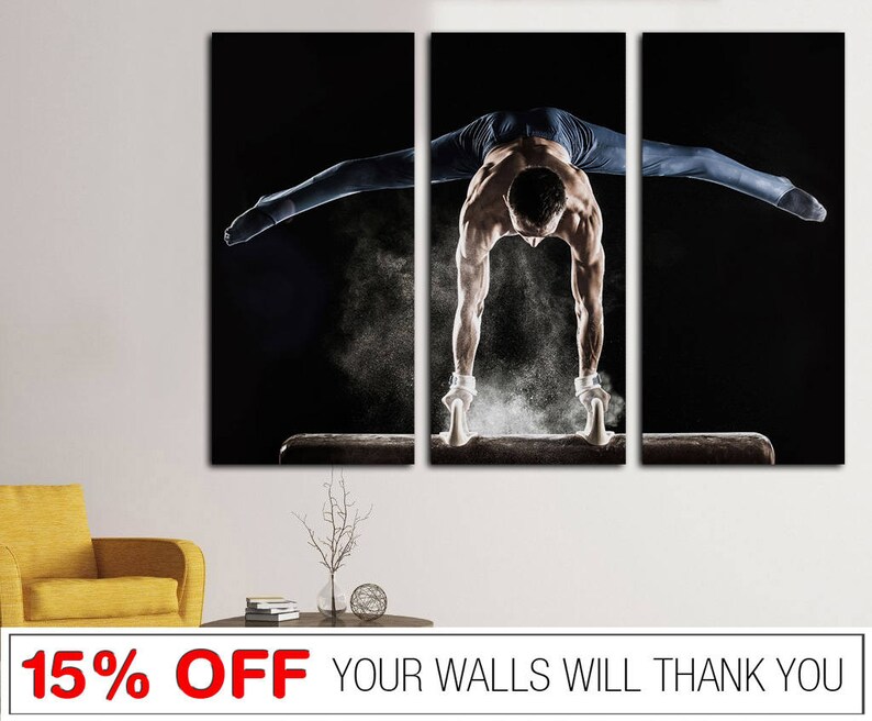 Gymnastics Canvas Sport Gymnastics Gymnast wall art Strong man Etsy