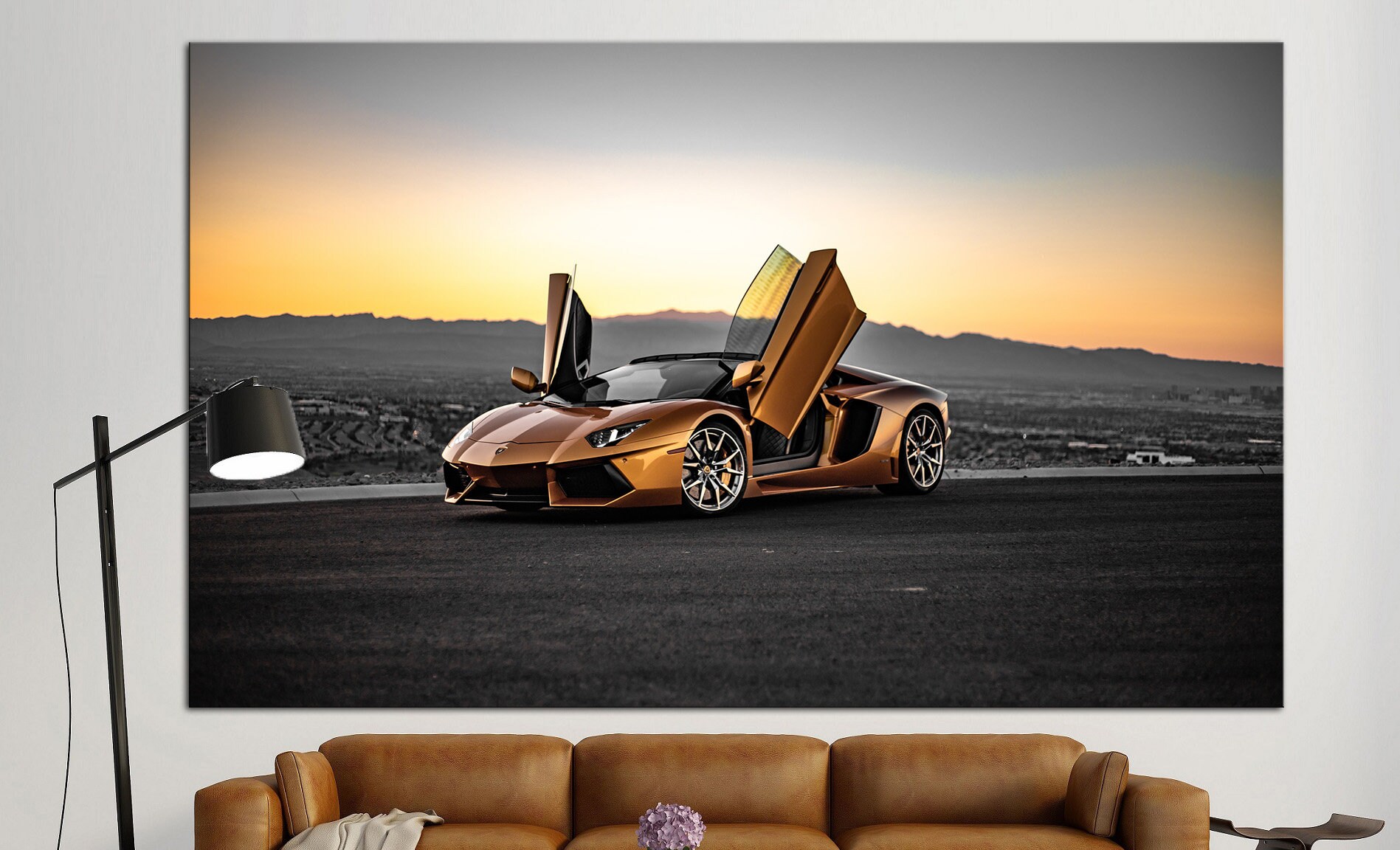 Orange Luxury Sport Car Wall Art Sport Car On Canvas Wall Art Etsy