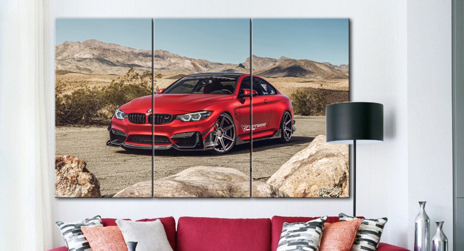 Large Original Print On Canvas Sport Car Poster Canvas Print Etsy