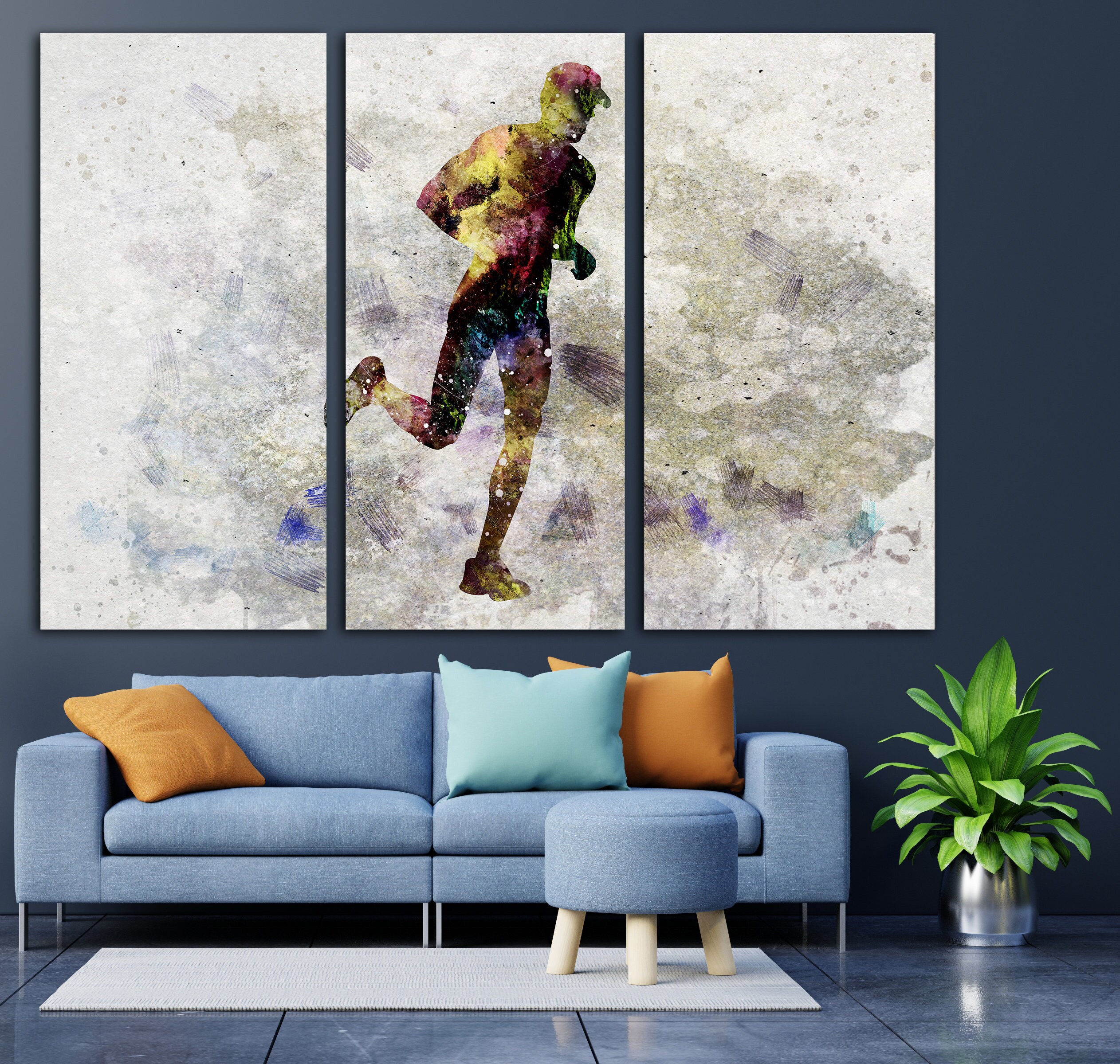 Running Man Wall Art Runner Poster Runner Gifts for Men Etsy