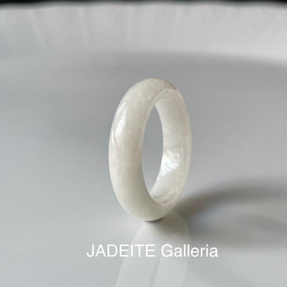 Jade Ring US7 Natural Type A Genuine Burmese Jade Myanmar Jadeite Ring Jade Band Ring US 7