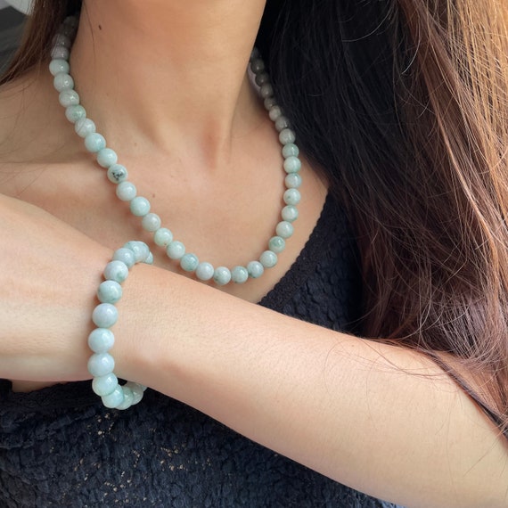 Jade Gift Set  Authentic Natural BURMESE  Jade Grade A 10mm beads