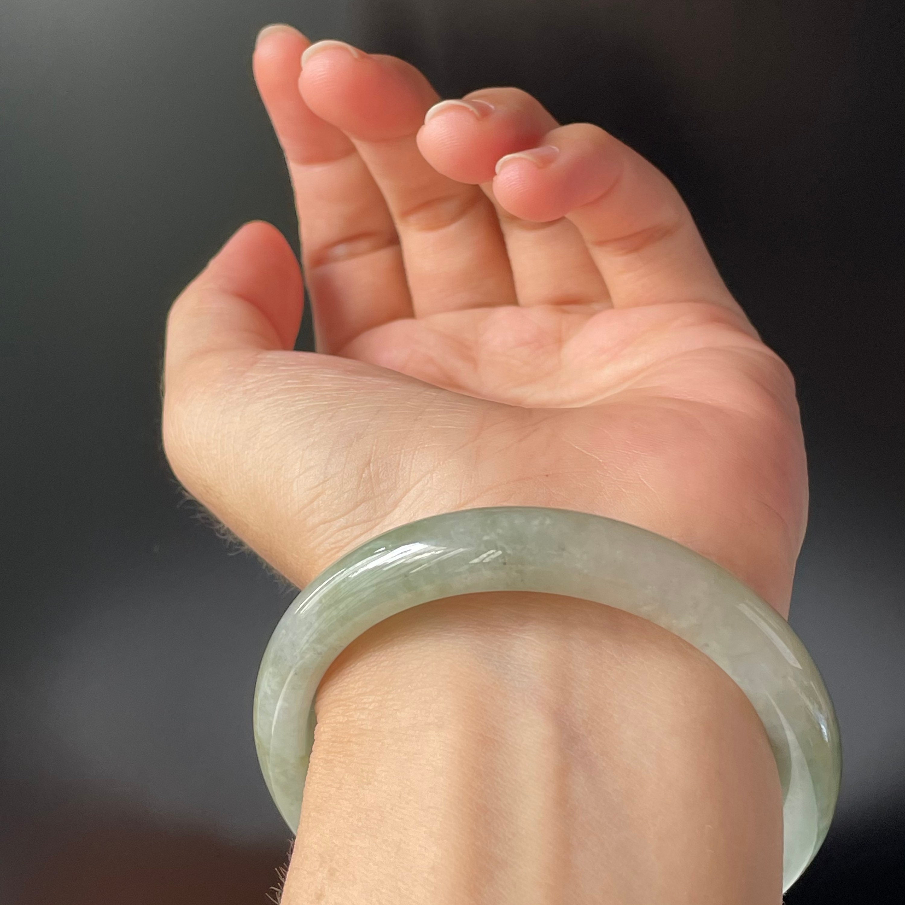55mm Myanmar jade bangle Authentic Burmese Jadeite Type A Etsy