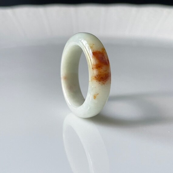 Jade Ring US8.6 Natural Type A Burmese Jadeite Ring Untreated Jade Rings Men’s Jade Ring Unisex Jade Band Rings