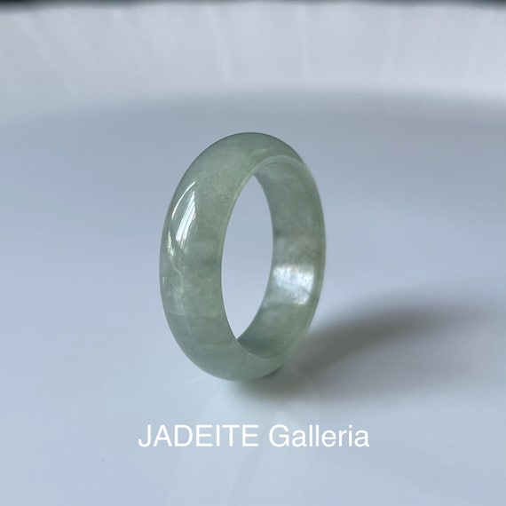 Jade Ring US7.1 - Natural Burmese jadeite translucent  Jade Authentic