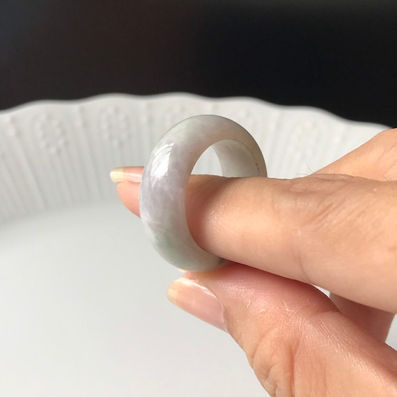 Jade Ring US9.25 Abacus Jade Ring Natural Type A Burmese Jadeite Grade A
