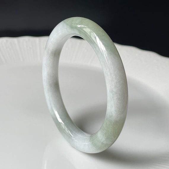 Jade Bangle 55.8 mm- Certified Natural Type A Burmese Jadeite Jade Translucent Jade Bangle Bi Color Certified Jade Bangle