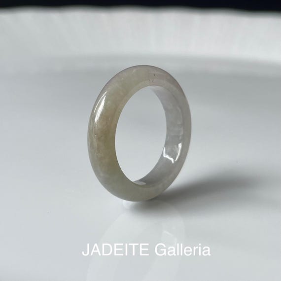 Jade Ring US6.6 Translucent jade - Natural Jadeite Type A Burmese Grade A Jade band ring
