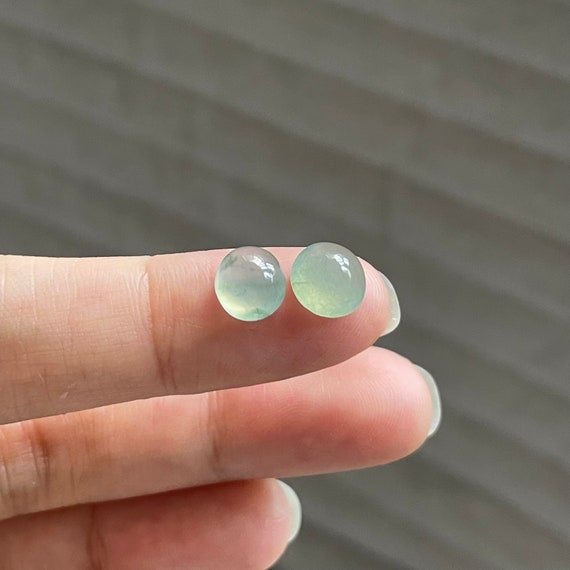 Jadeite Cabochons - Natural Type A Faint Translucent Fine Quality Authentic Burmese Jadeite Grade A Jade for earrings