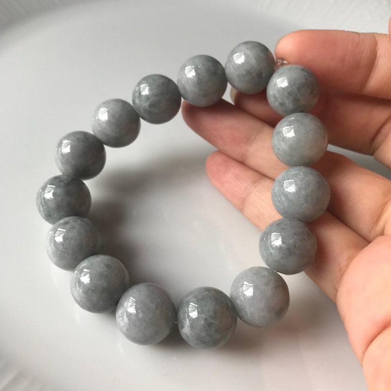 Mens Jadeite Bead Jade Bracelet 13mm Natural Burmese | Etsy