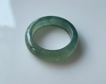 Jadeite Ring US6.6 Authentic Natural Burmese Green Jadeite Abacus Ring