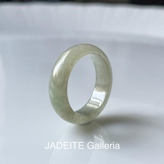 Jade ring US6.75 - Authentic Natural Type A Burmese (Myanmar) Jadeite Jade solid jade band ring