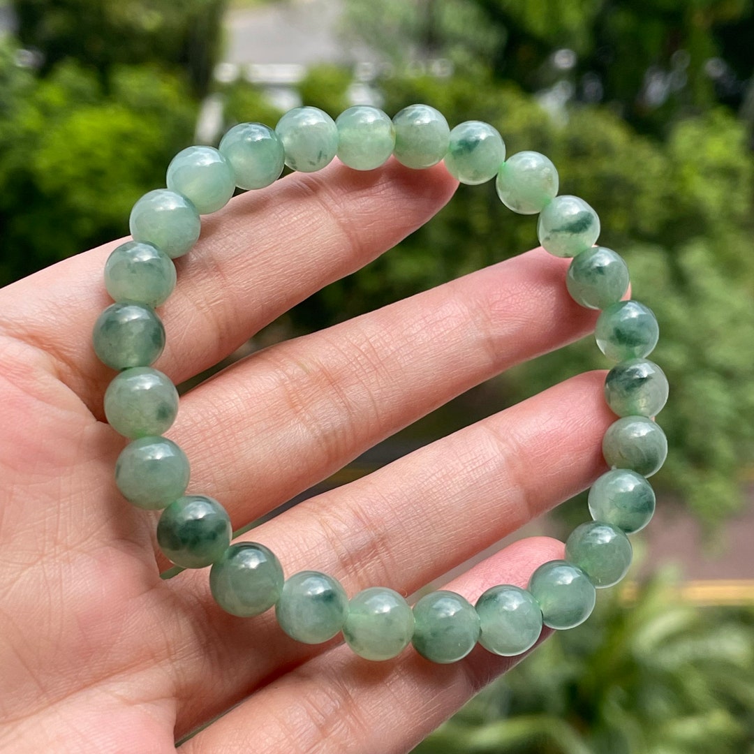 Natural Jade Bead Bracelet 8mm Jadeite Bead Unisex Wearable Etsy