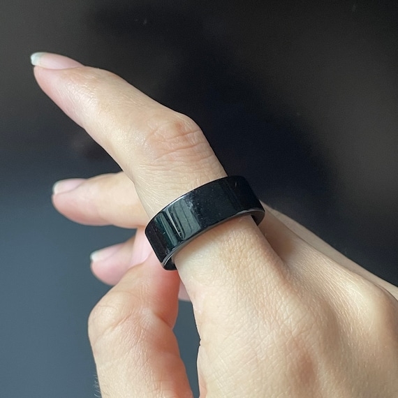 US7.8 Opaque Omphacite Jadeite ring Type A Myanmar Jade Ring Abacus jade band Ring Authentic Jadeite Unisex Band ring