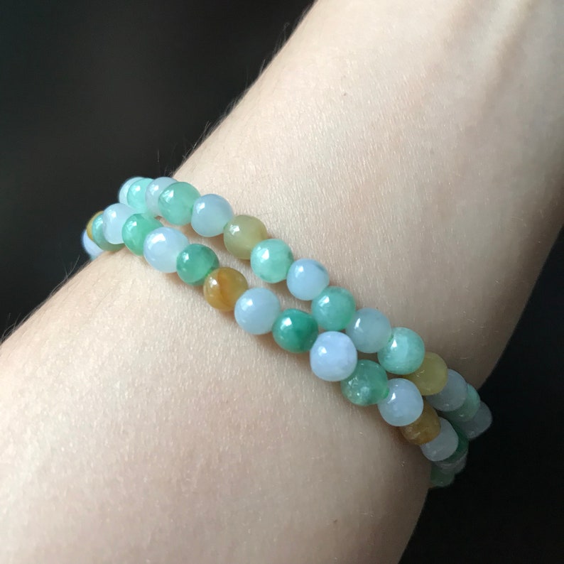 Jadeite bead Bracelet 5mm Burnese Type A Natural Jadeite Jade