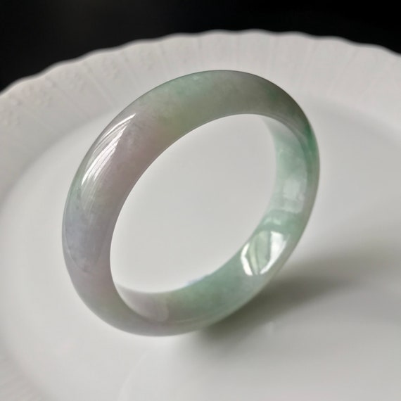 Jade Bangle 58.5mm - Certified Natural Type A Burmese Jadeite Jade Translucent Jade Bangle Tricolor