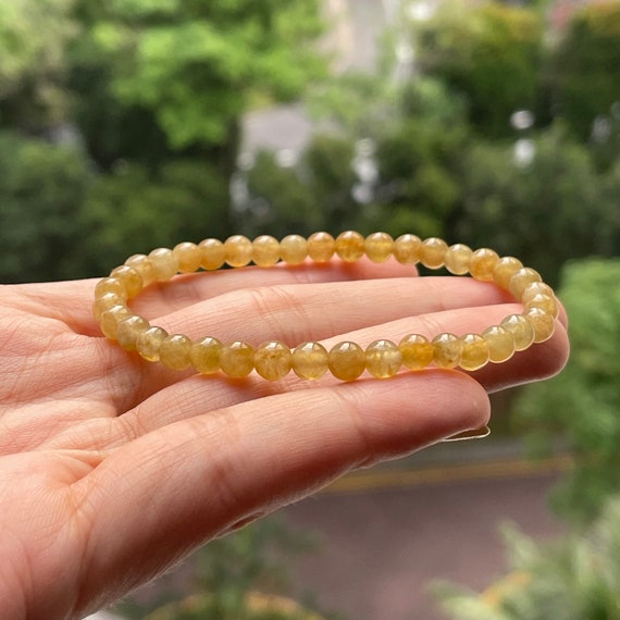 Golden Bronze Jadeite bead bracelet - Natural Type A Burma Jadeite Translucent Rare Color Jade bracelet Jade bead bracelet