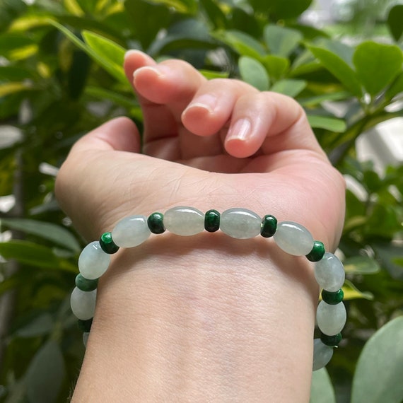 Type A Burmese Jade Jadeite Beads Bracelet -16.14g 7.4mm/bead 20 beads |  Huangs Jadeite and Jewelry Pte Ltd