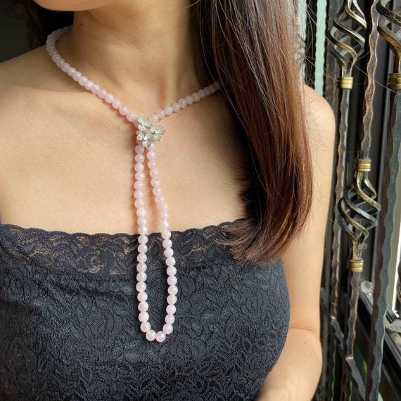 Natural Jade Bead Necklace  5.7mm MYANMAR Type A jadeite beaded necklace Translucent Jade Bead Necklace