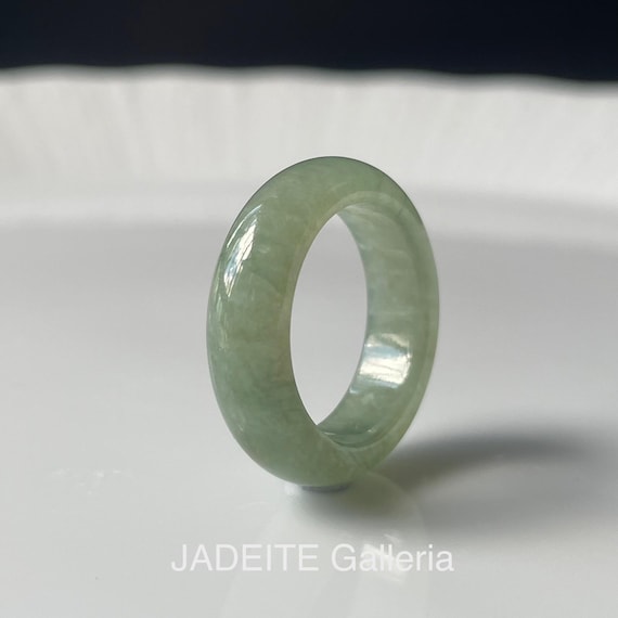 Jade Ring US6.75 - Natural Burmese jadeite translucent  Jade Authentic