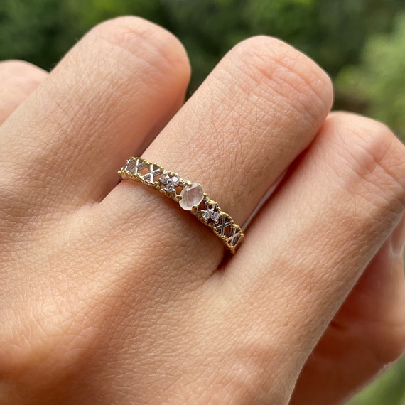 Icy Natural Jade Ring - Natural Type A Jadeite Cabochon with 925 Silver Adjustable ring