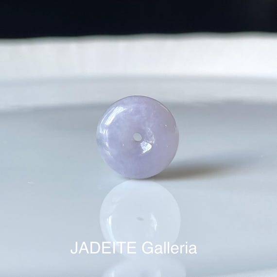 Natural Jade Donut Pendant - Burmese Jadeite Type A Genuine Gemstone Classic Lavender Jade Natural Color