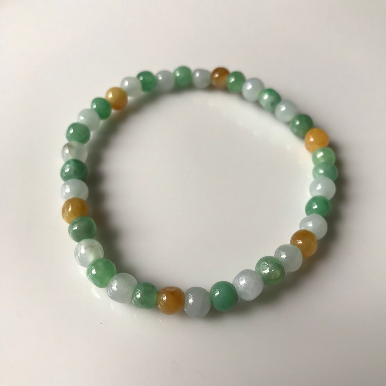 Jadeite bead Bracelet 5mm Burnese Type A Natural Jadeite Jade