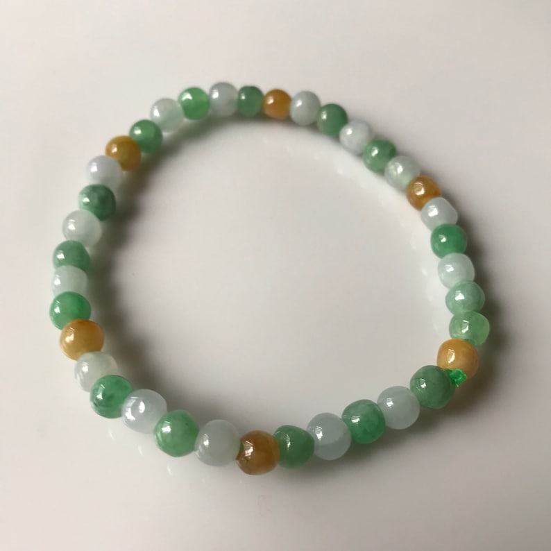 Jadeite bead Bracelet 5mm Burnese Type A Natural Jadeite Jade