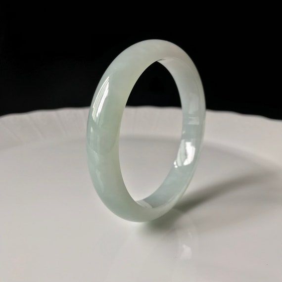 ビルマ産翡翠バングル – 53 mm 半透明青緑、天然グレードA - Etsy 日本