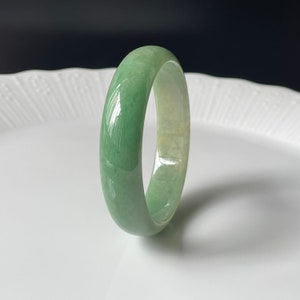 Natural jade bangle 50 mm Natural Type A Burmese Jadeite Translucent Green Authentic Certified Jade Bangle