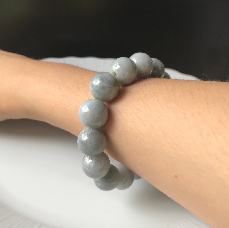 Mens Jadeite Bead Jade Bracelet 13mm Natural Burmese | Etsy