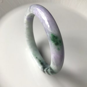 Jade Bangle 55.8mm - Certified Natural Type A Jadeite Bangle 100% Authentic lavender jade bangle Green Purple Jade Bangle Jade Bracelet